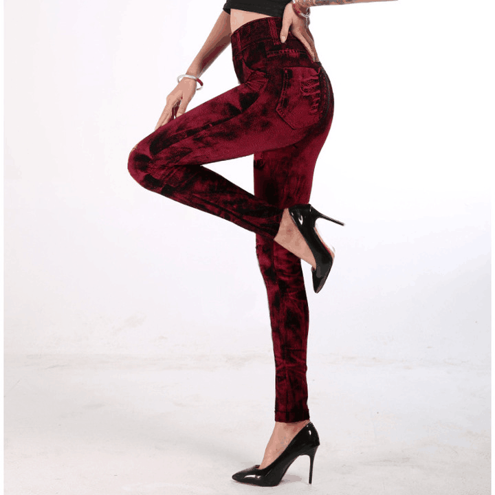 women pants Fashion Super Stretchy Skinny Imitation Jeans Slim Seamless Denim Leggings women trouser