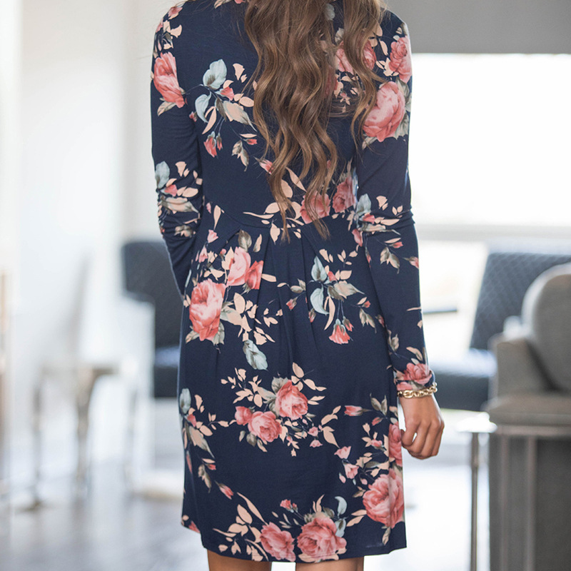 limited purchase Women Dress Style Floral Print Chiffon Beach Sundress Loose Mini Party ladies Dress