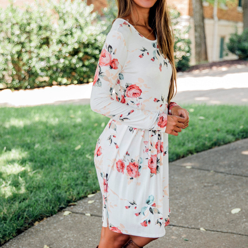 limited purchase Women Dress Style Floral Print Chiffon Beach Sundress Loose Mini Party ladies Dress