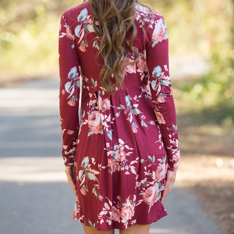 limited purchase Women Dress Style Floral Print Chiffon Beach Sundress Loose Mini Party ladies Dress