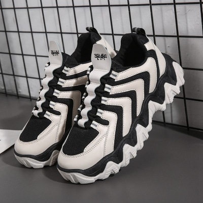 Big wave men's shoes dad shoes 2020 new high leather casual sports shoes running shoes