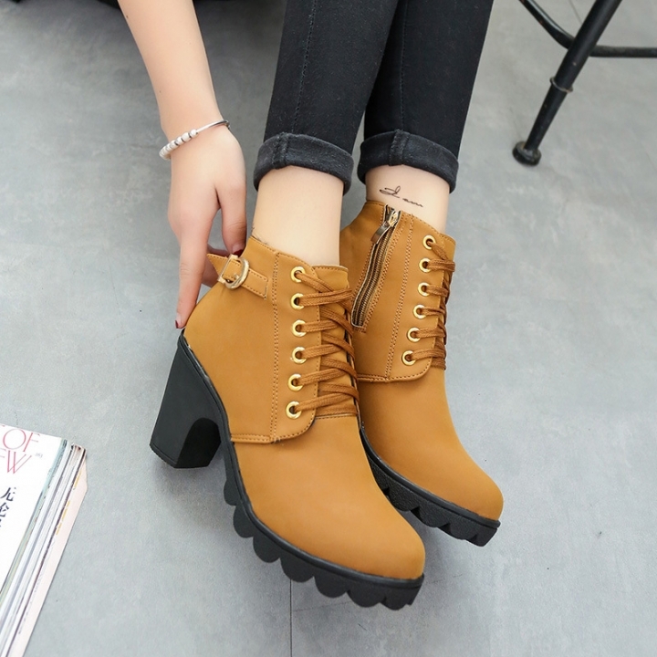 Winter Clearance Sale 1 Pairs 35-41 Lace-Up Ankle Boots Women'S Shoes Causal Martin Boots Shoes