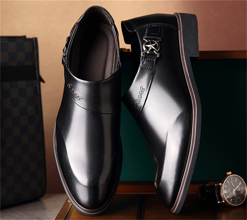 Autumn men business dress shoes smooth set toe head tide Lok Fu shoes XL 39-45 men's shoes 0557