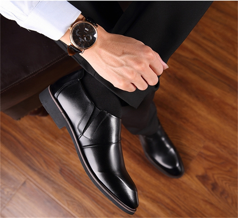 Autumn men business dress shoes smooth set toe head tide Lok Fu shoes XL 39-45 men's shoes 0557