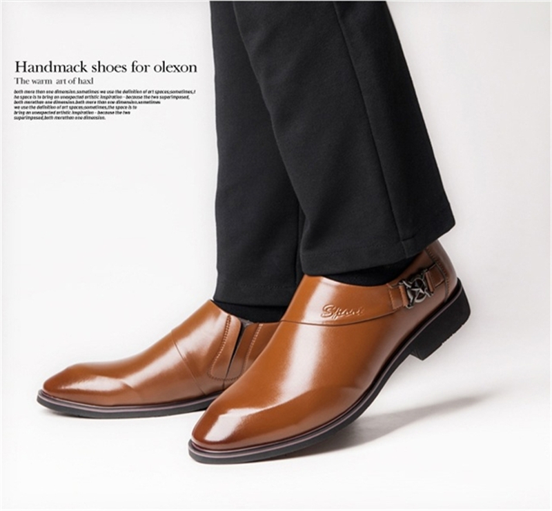 Autumn men business dress shoes smooth set toe head tide Lok Fu shoes XL 39-45 men's shoes 0557