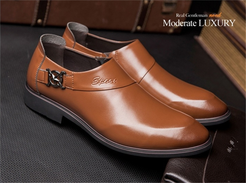 Autumn men business dress shoes smooth set toe head tide Lok Fu shoes XL 39-45 men's shoes 0557