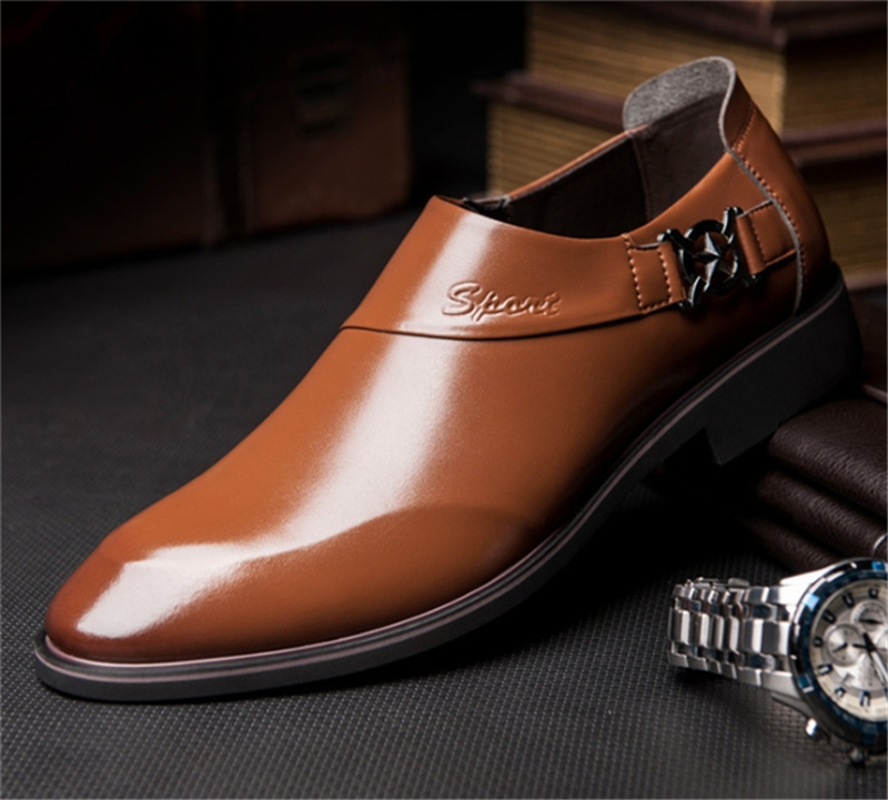 Autumn men business dress shoes smooth set toe head tide Lok Fu shoes XL 39-45 men's shoes 0557