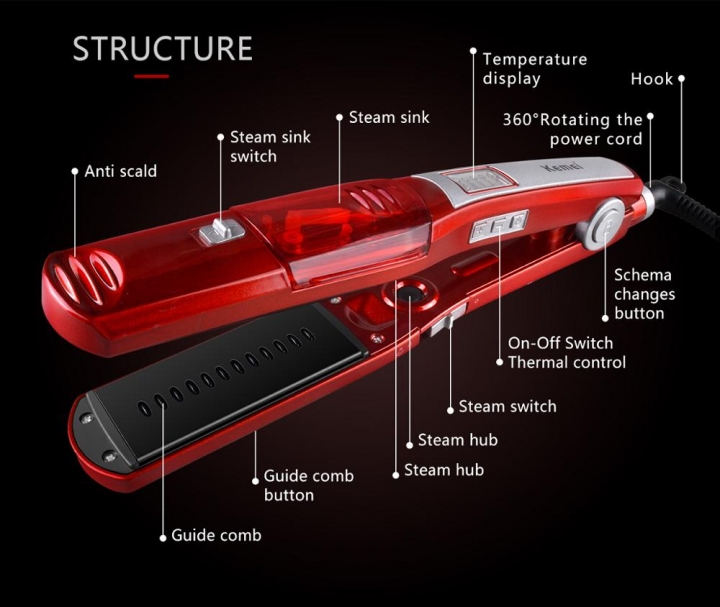 Steam Comb Straightening Hair Irons Automatic Straight Hair Brush Ceramic Hair Straightener