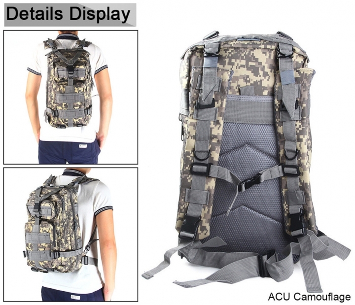ADRA 3P Tactical Military Backpack Oxford Outdoor Sport Bag for Camping Traveling Hiking Trekking