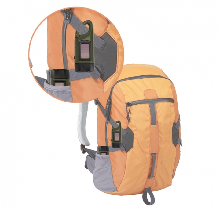 ADRA Portable Solar Flashlight With Hand Crank Mountaineering Buckle For Cycling Self-defense