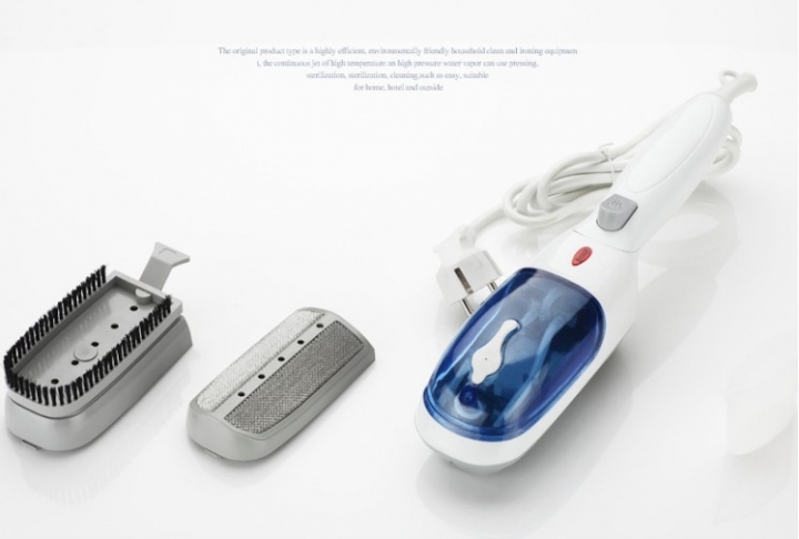 Electric Iron Handheld Steam Ironing Machine Laundry Brush Fabric Clothes Steamer Portable Plug blue