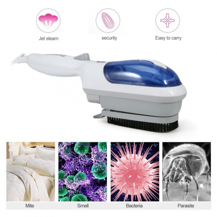 Electric Iron Handheld Steam Ironing Machine Laundry Brush Fabric Clothes Steamer Portable Plug blue