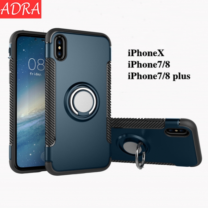 ADRA Mobile Case Magnetic Car Holder Ring Bracket Water-proof iPhone6 7/8 iPhoneX Cases