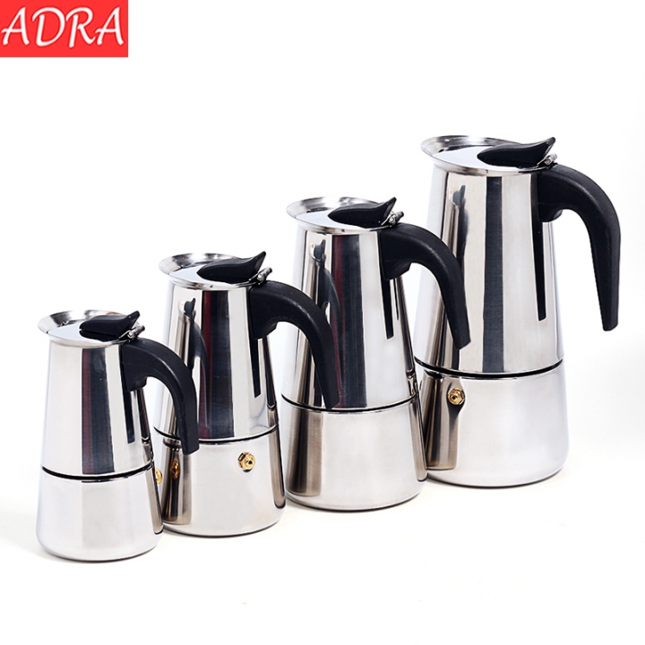 ADRA 100/200/300/450ML Moka Espresso Coffee Maker Coffee Pot Percolator Tools Cafetiere Pot Moka Pot