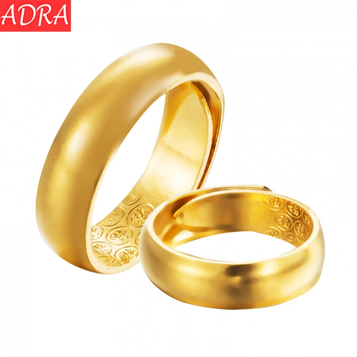 ADRA 18K Gold Plated Domed Ring Adjustable Ring Wedding Ring For Lover and Friend