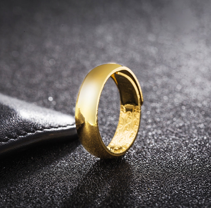 ADRA 18K Gold Plated Domed Ring Adjustable Ring Wedding Ring For Lover and Friend