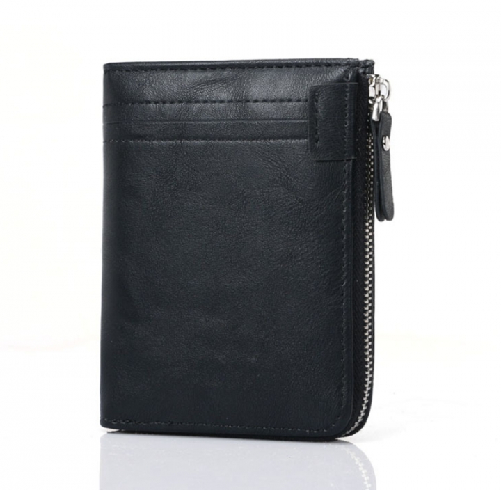 ADRA Men Fashion Casual Wallet Short Wallet RFID Zipper Multi Card PU Wallet