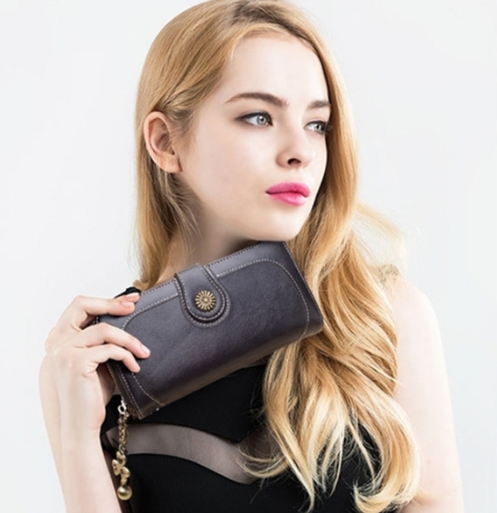 ADRA Fashion Ladies Mobile Phone Wallet Long Zip Clutch Card Holder Wallet handbag