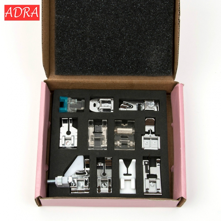 11pcs Domestic Sewing Machine Presser Foot Feet For Household Multi-functional Sewing Machines