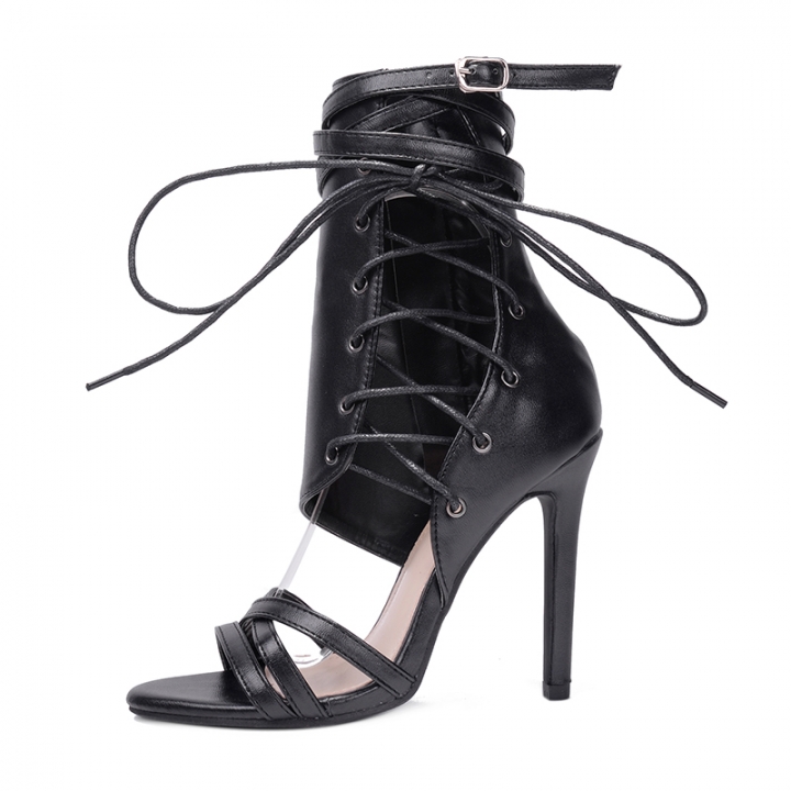 Fashion Pumps Gladiator Peep Toe Thin Heel Women High Heels Shoes Casual Lace Up Ankle Strap 35-43
