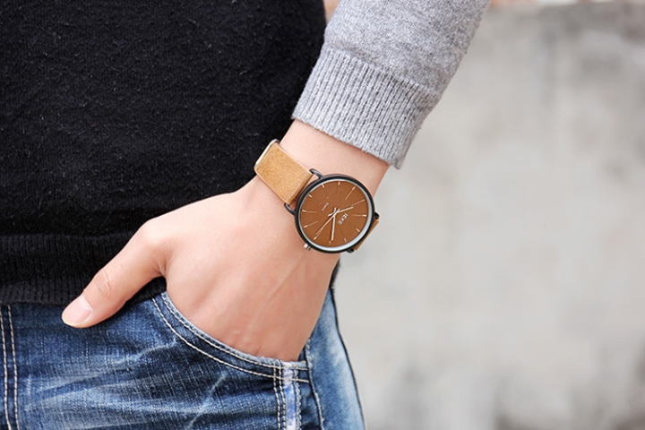 ADRA Simple Men&apos;s Watch Personality Fashion Belt Watch Waterproof Student Watch Quartz Watch