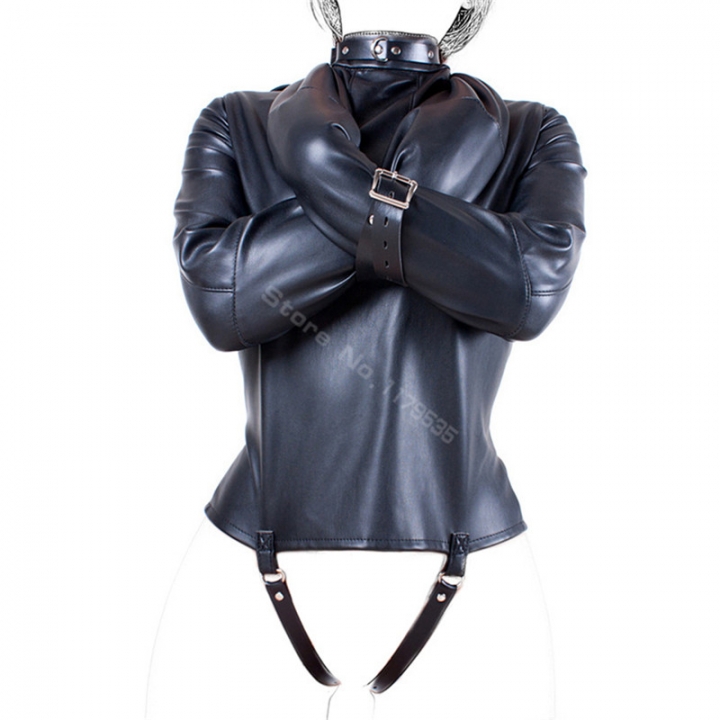 ADRA PU Leather Straitjacket BDSM Bondage Harness Women Adult Couple Game Straight Jacket Adjustable