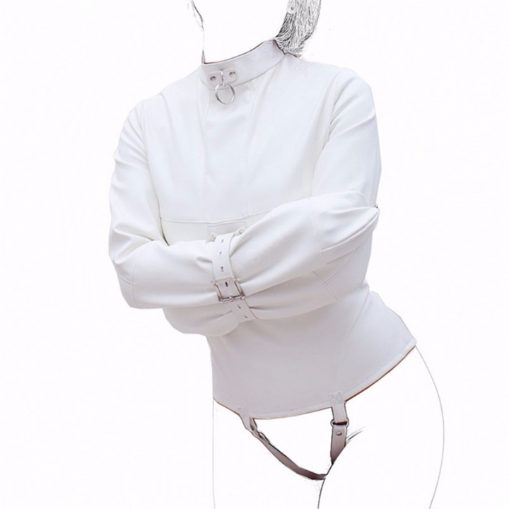 ADRA PU Leather Straitjacket BDSM Bondage Harness Women Adult Couple Game Straight Jacket Adjustable