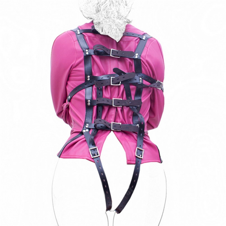 ADRA PU Leather Straitjacket BDSM Bondage Harness Women Adult Couple Game Straight Jacket Adjustable
