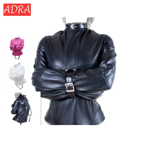 ADRA PU Leather Straitjacket BDSM Bondage Harness Women Adult Couple Game Straight Jacket Adjustable