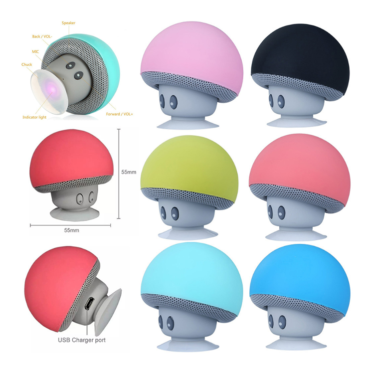 ADRA Mushroom Head Wireless Bluetooth Speaker Creative Portable Desktop Phone Holder Mini Speaker