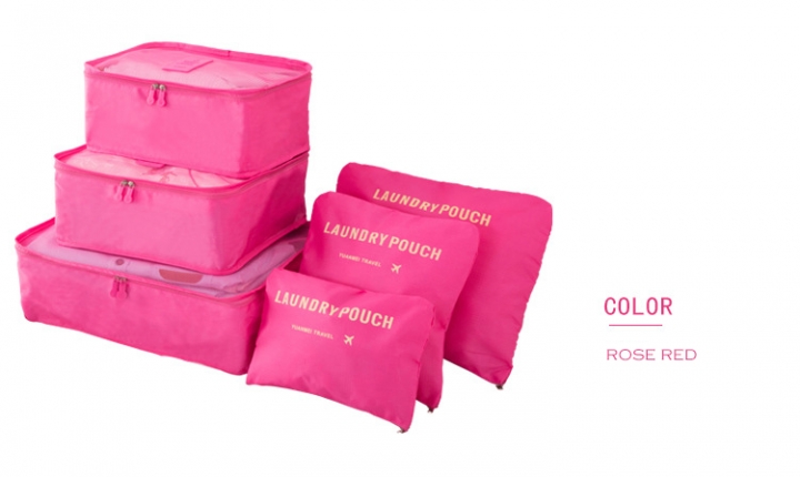 6PCS/Set Oxford Cloth Travel Mesh Bag In Bag Luggage Organizer Packing for Clothing