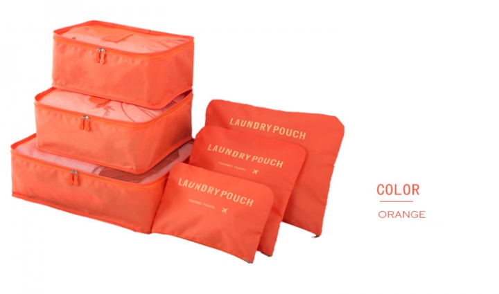 6PCS/Set Oxford Cloth Travel Mesh Bag In Bag Luggage Organizer Packing for Clothing