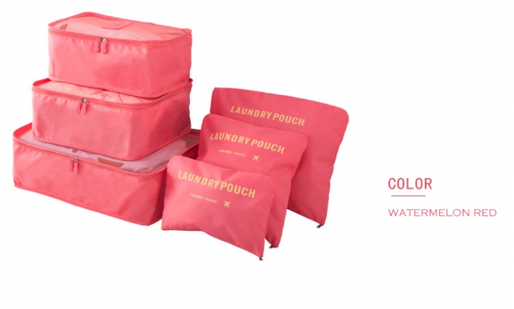 6PCS/Set Oxford Cloth Travel Mesh Bag In Bag Luggage Organizer Packing for Clothing
