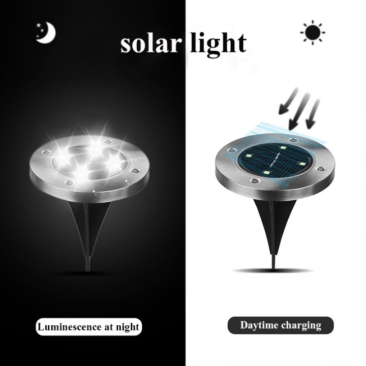 ADRA Waterproof LED Solar Power Buried Light 8 LEDs Ground Lamp Outdoor Path Way Garden Decor