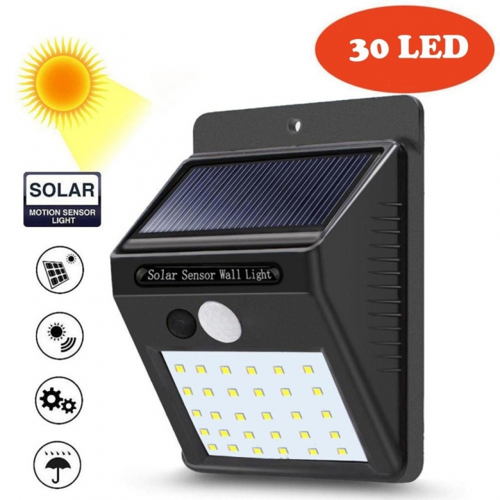 4pcs/set 30 LED Solar Powered Wall Light Motion Sensor Outdoor Security Yard Wall Waterproof Lamps