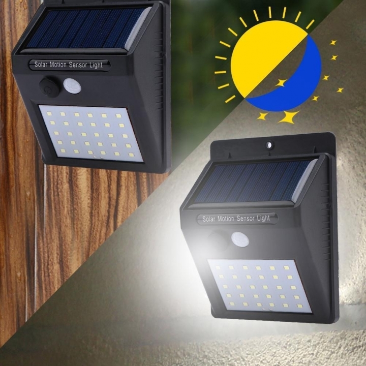 4pcs/set 30 LED Solar Powered Wall Light Motion Sensor Outdoor Security Yard Wall Waterproof Lamps
