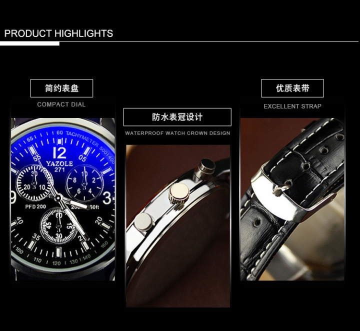 Men Fashion Quartz Watch Business Mens Watches Luxury clock Male WristWatches