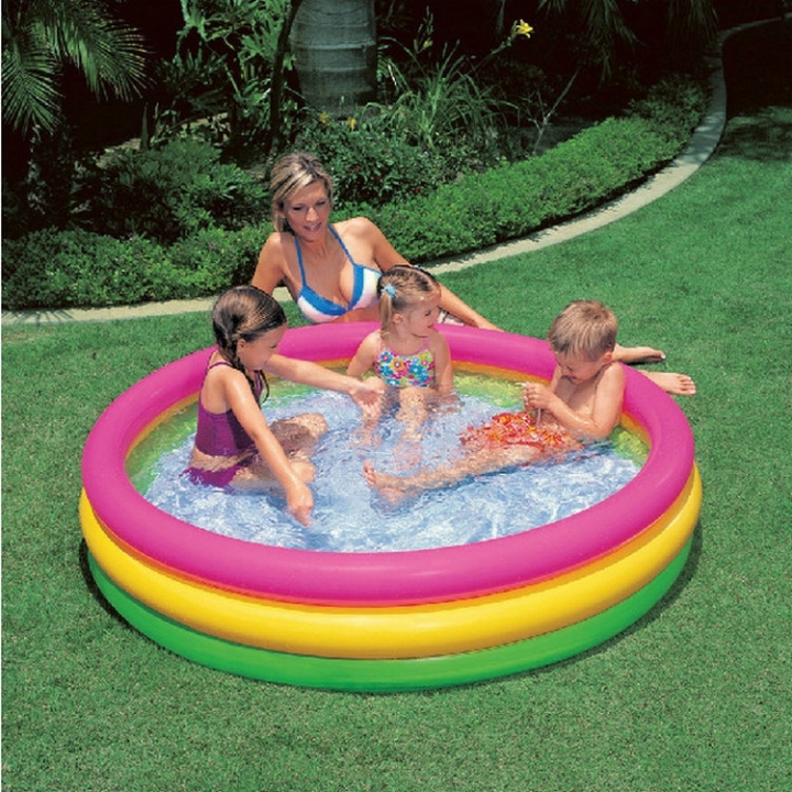 INTEX big size 3 ring pvc inflatable above ground pool family kid child swimming water play pool