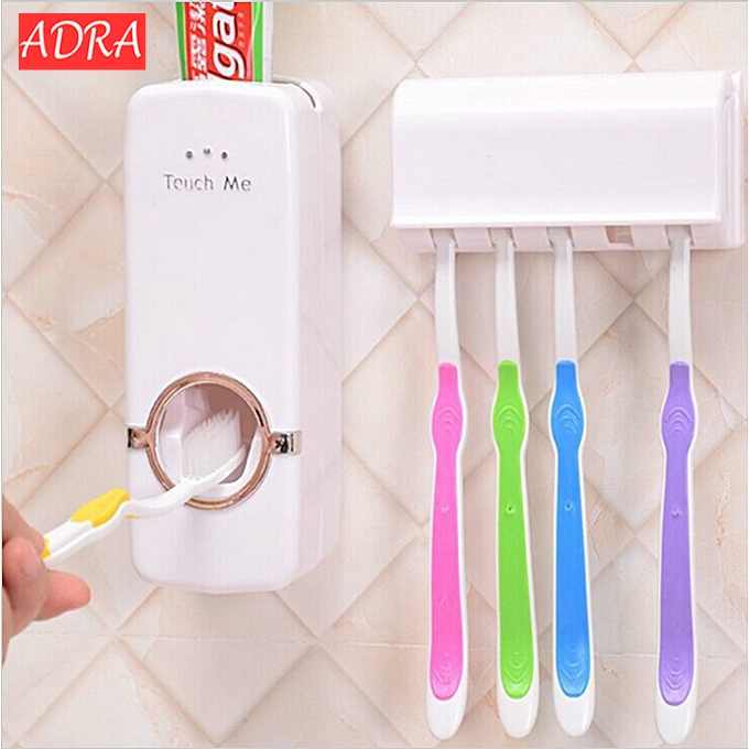 Automatic Toothpaste Squeeze Creative Toothpaste Extruder Dispenser Family Toothbrush Holder Set