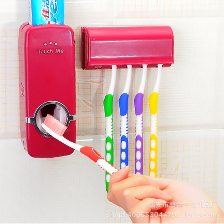 Automatic Toothpaste Squeeze Creative Toothpaste Extruder Dispenser Family Toothbrush Holder Set