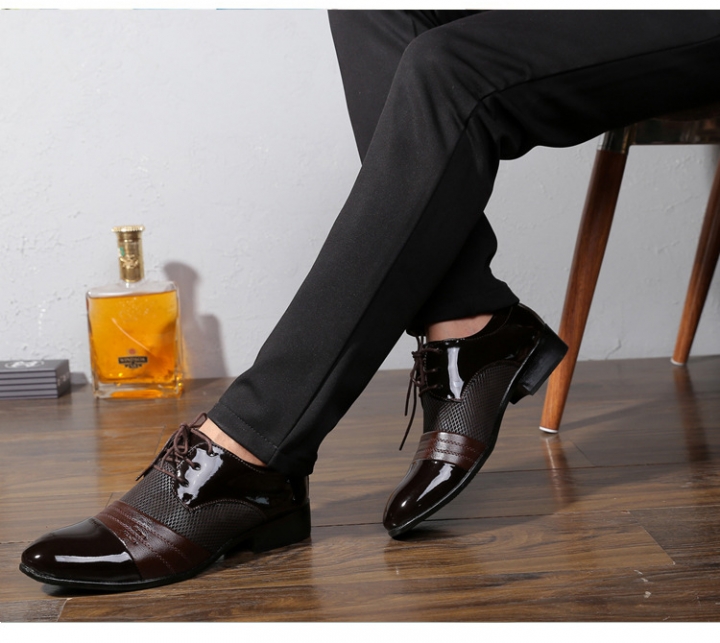 Men pu Leather Shoes Men&apos;s Flats Formal Shoes Classic Business Dress Wedding Shoes Luxury Brand