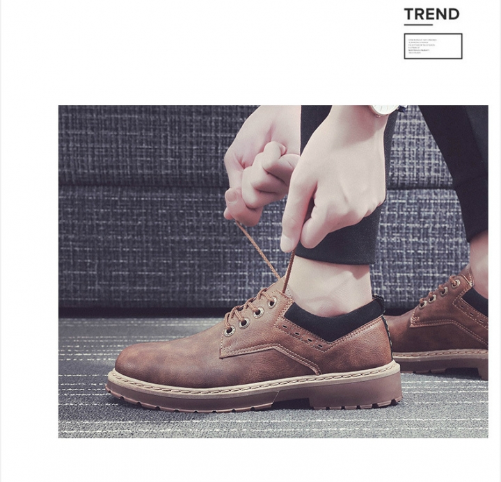 Men&apos;s Boots High Quality Martin Boots pu Leather Shoes Outdoor Casual Fashion Ankle Boot Lace-up