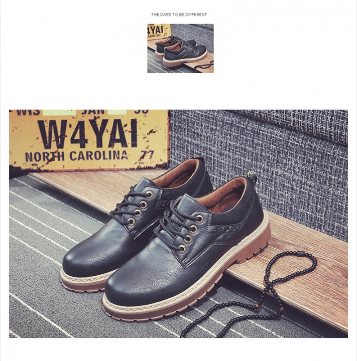 Men&apos;s Boots High Quality Martin Boots pu Leather Shoes Outdoor Casual Fashion Ankle Boot Lace-up