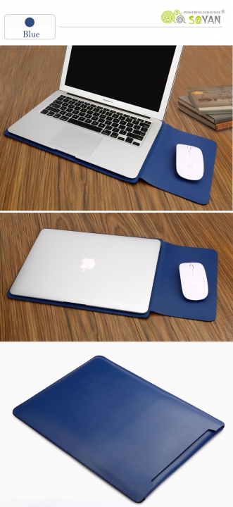 ADRA macbook air/pro 11/12/13/15 inch Protective Laptop Bag Pu Case Cover Computer Pouch Mouse Pad