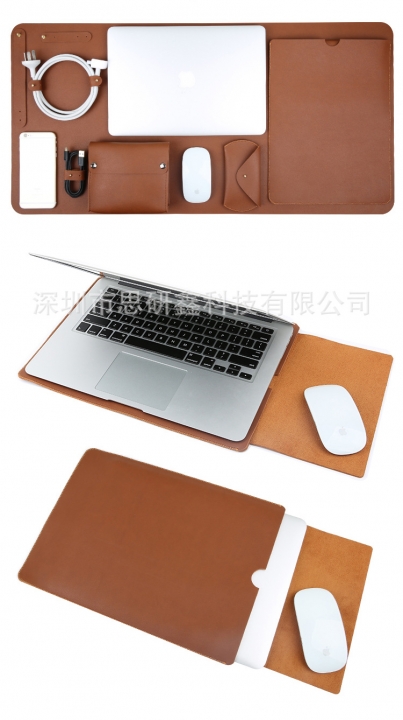 5 in 1 Set PU Leather Laptop Bag for Macbook Air Pro Retina 11 12 13 15 Case Notebook Cover