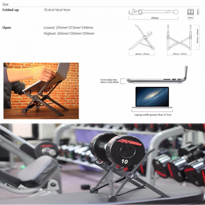 ADRA Portable Laptop Stand Adjustable Eye-Level Ergonomic For PC Laptop MacBook