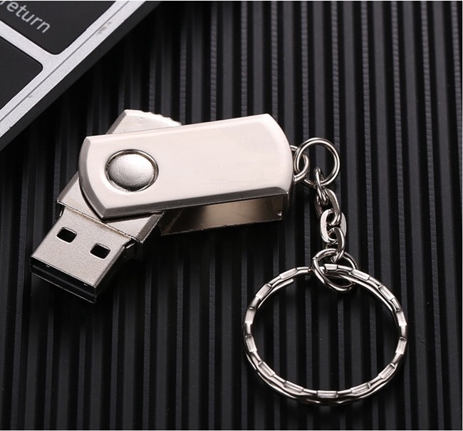 USB 2.0 flash drive Stainless Steel pen drive Metal pendrive usb stick with keychain thumbdrive