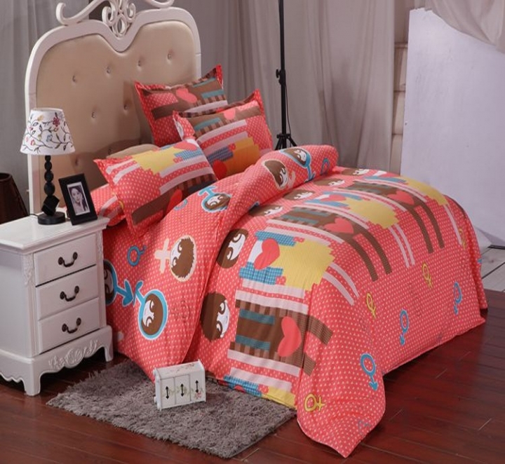 Bedding Sets Sweetheart Style Creativity Space Duvet Cover Set Quilt Cover Bed pink blue stripes
