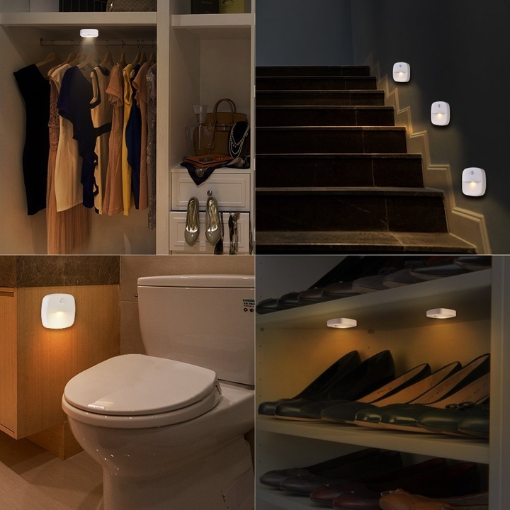 3piece/Set Stick-On Night Light,Motion,Light Sensor for Bedroom, Bathroom, Kitchen Hallway LED light
