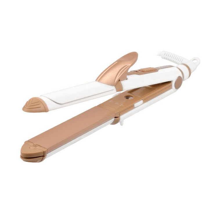 KeMei 3 In 1 Hair Curling Iron Hair Straightener corrugated Iron Corn Plate Heated Roller